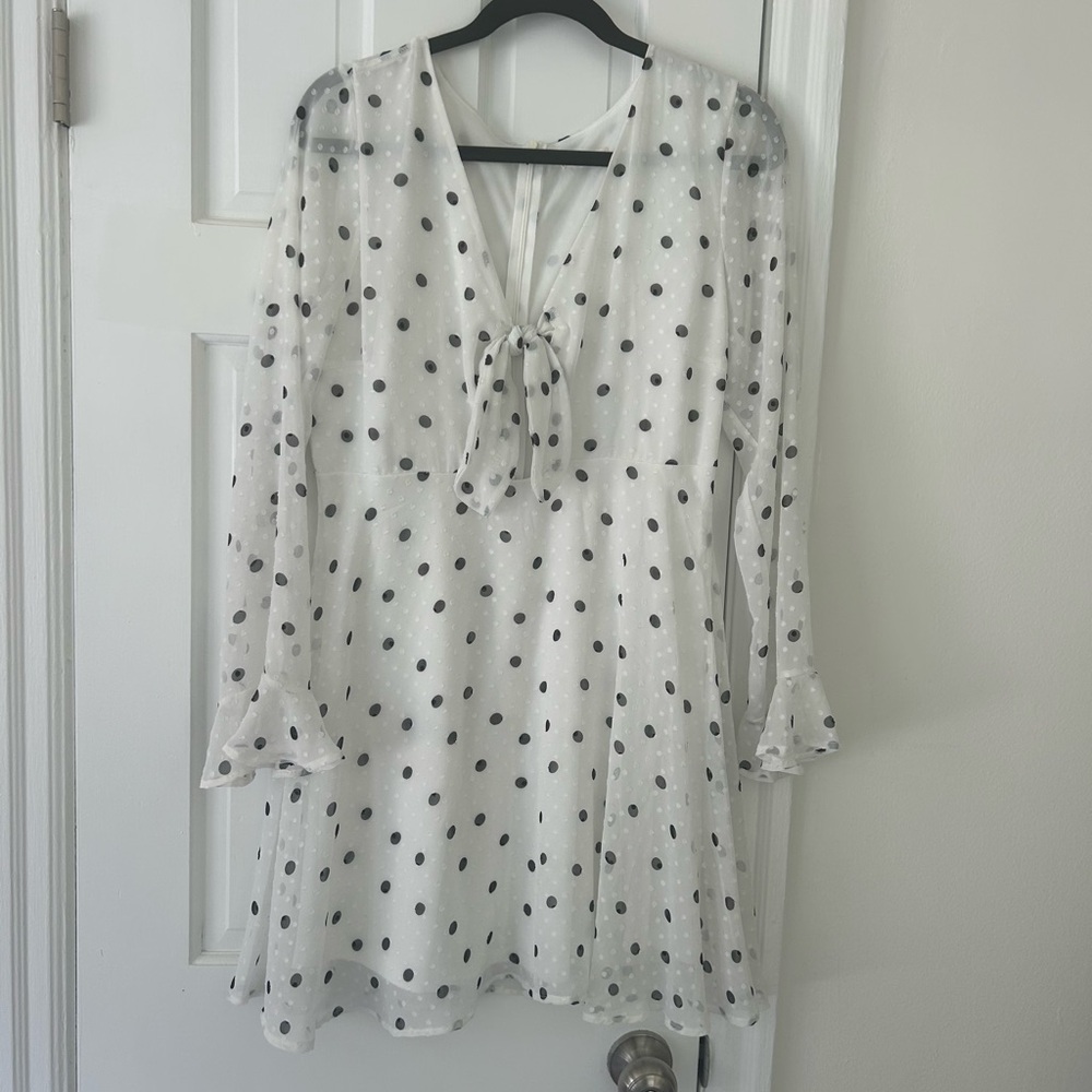 Le Lis White Polka Dot Dress